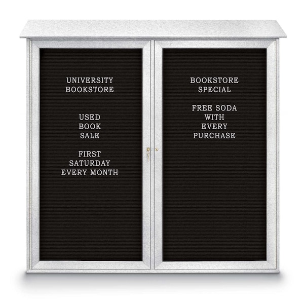 Indoor Enclosed Combo Board, 48"x36", Satin Frame/White Porcelain & Buff